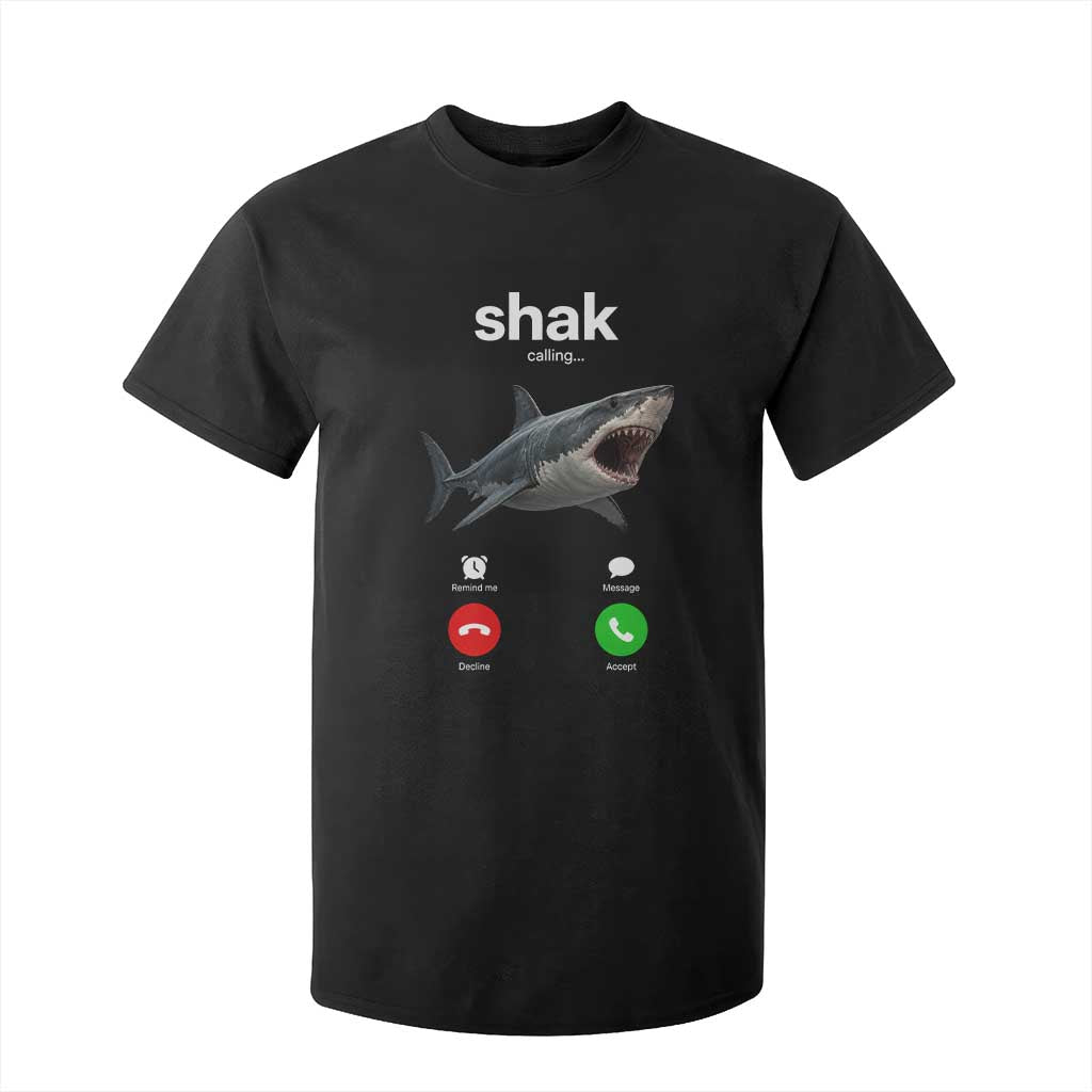 Shark Calling Meme Mispelled Shak Incoming Call Humor T Shirt For Kid