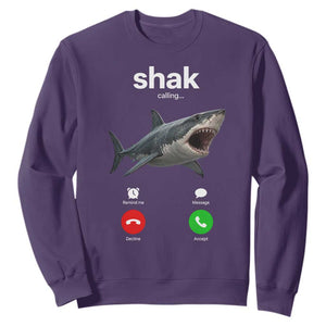Shark Calling Meme Mispelled Shak Incoming Call Humor Sweatshirt