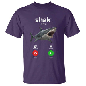 Shark Calling Meme Mispelled Shak Incoming Call Humor T Shirt TS11 Purple Print Your Wear