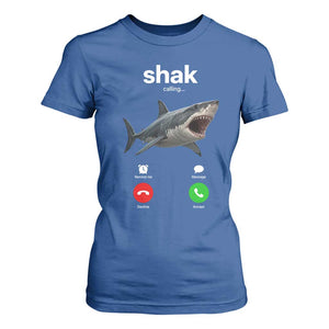 Shark Calling Meme Mispelled Shak Incoming Call Humor T Shirt For Women