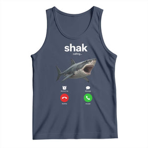 Shark Calling Meme Mispelled Shak Incoming Call Humor Tank Top