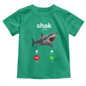 Shark Calling Meme Mispelled Shak Incoming Call Humor Toddler T Shirt