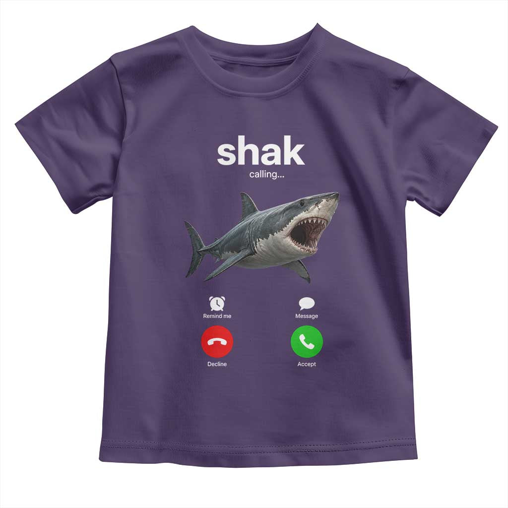 Shark Calling Meme Mispelled Shak Incoming Call Humor Toddler T Shirt