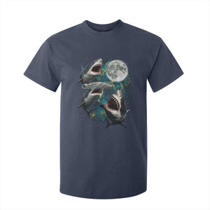 Funny Sharks Howling at Moon T Shirt For Kid Funny Great White Sharks and Hammerhead Shark