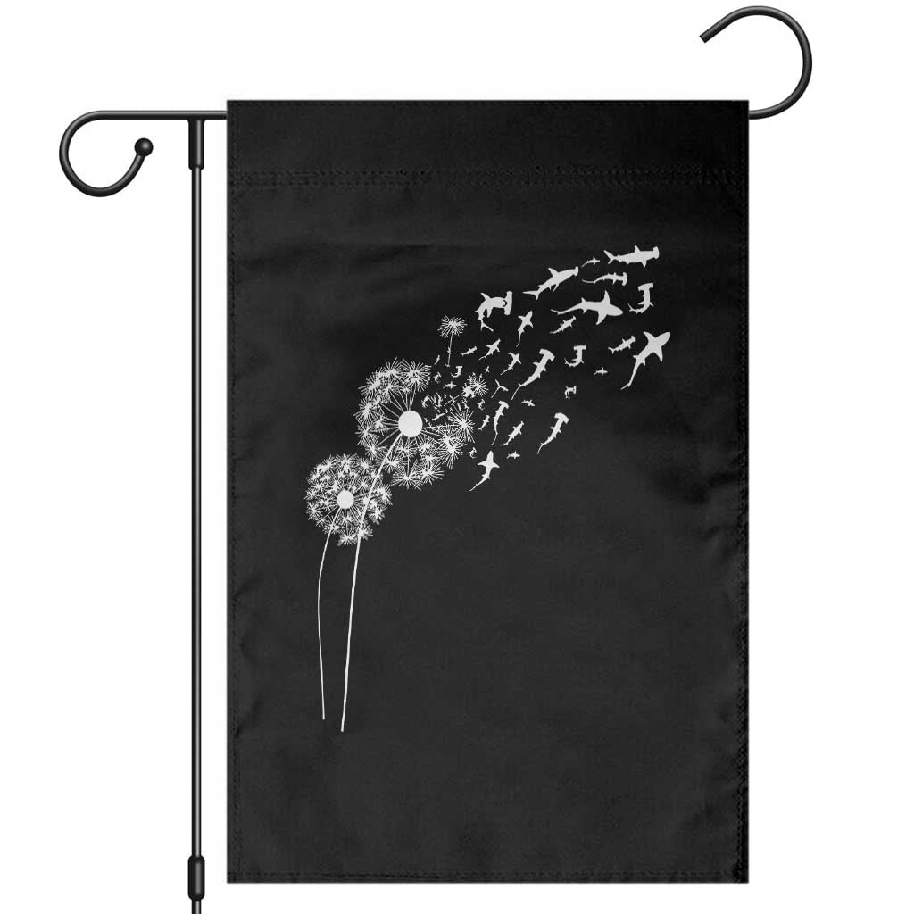 Shark Dandelion Flower for Ocean Wildlife Lover Garden Flag TS11 Black Print Your Wear