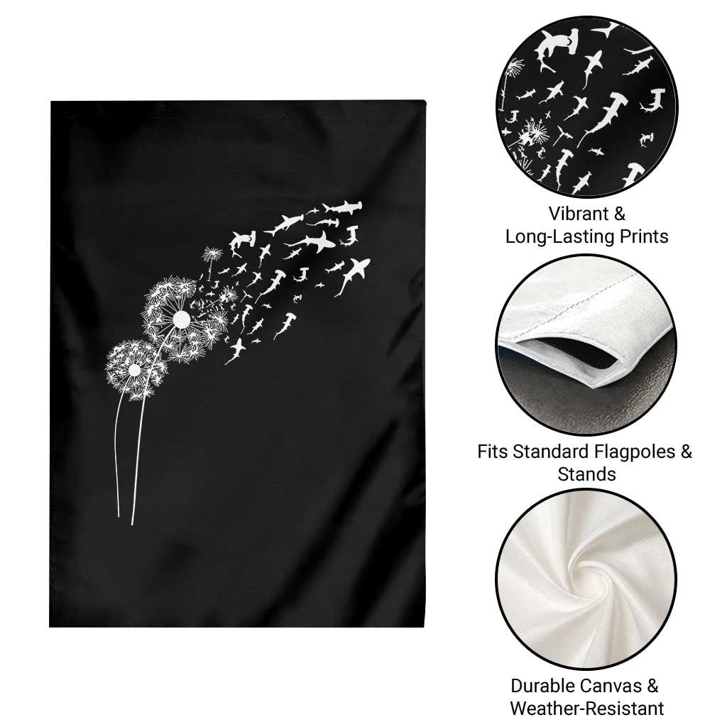 Shark Dandelion Flower for Ocean Wildlife Lover Garden Flag TS11 Print Your Wear