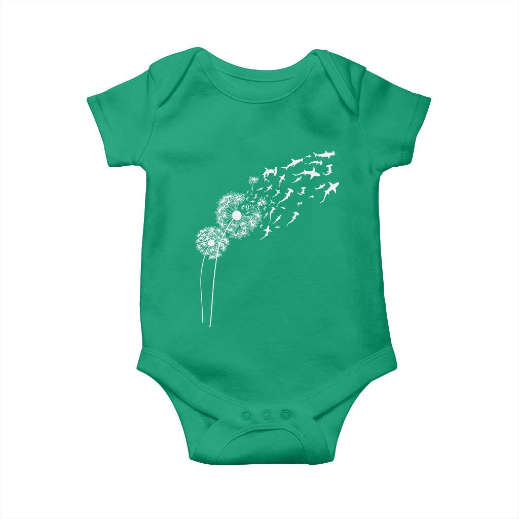 Shark Dandelion Flower for Ocean Wildlife Lover Baby Onesie TS11 Irish Green Print Your Wear