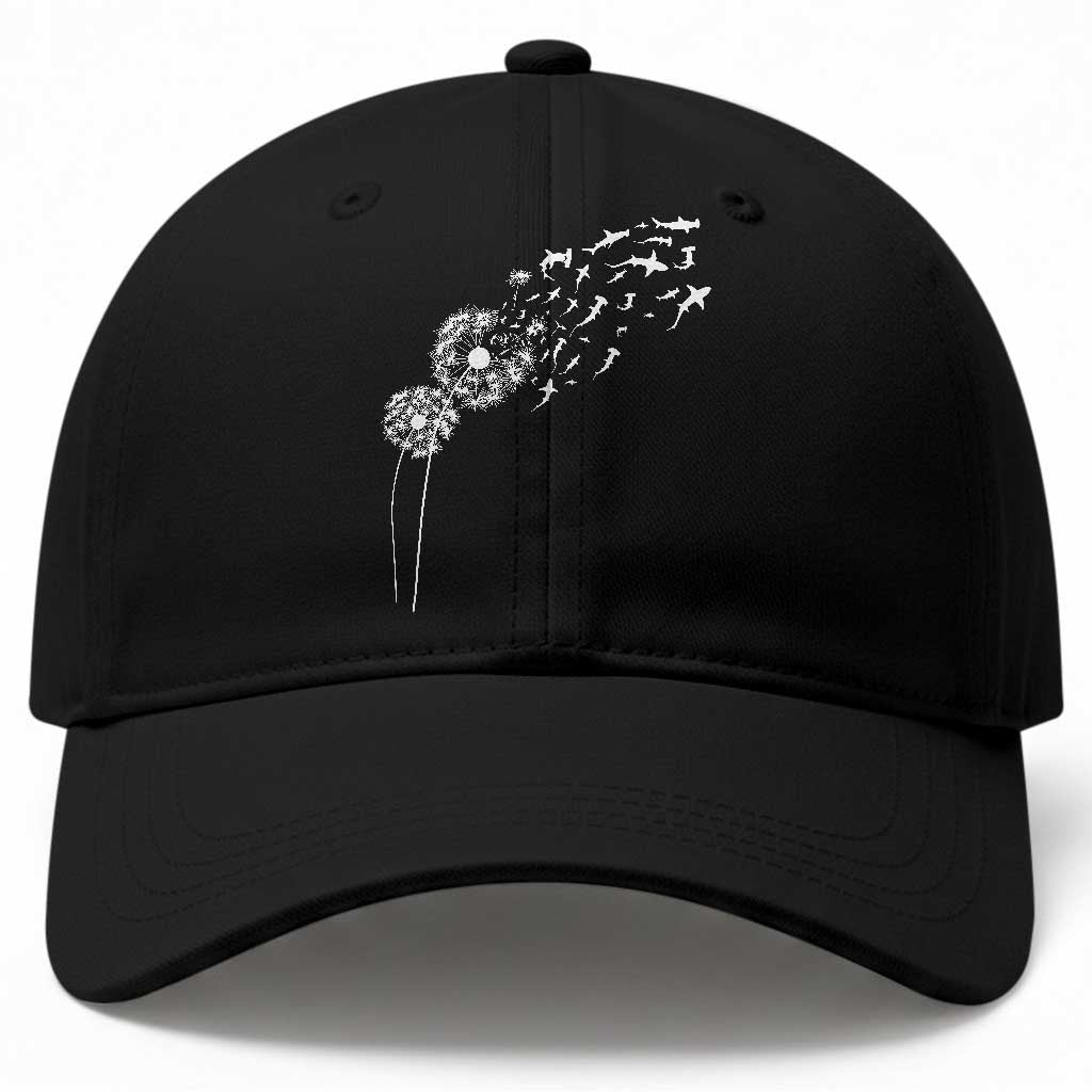 Shark Dandelion Flower for Ocean Wildlife Lover Baseball Cap TS11 Print Your Wear