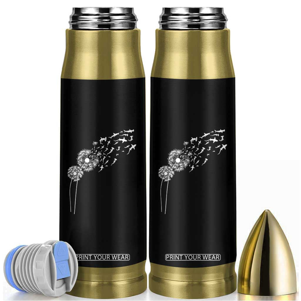 Shark Dandelion Flower for Ocean Wildlife Lover Bullet Tumbler TS11 Black Print Your Wear