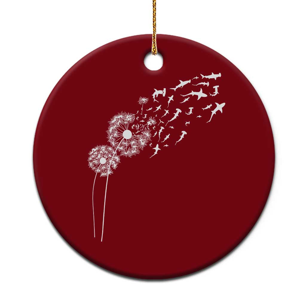Shark Dandelion Flower for Ocean Wildlife Lover Ceramic Ornament TS11 1pc Red Print Your Wear