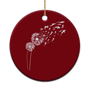 Shark Dandelion Flower for Ocean Wildlife Lover Ceramic Ornament TS11 1pc Red Print Your Wear
