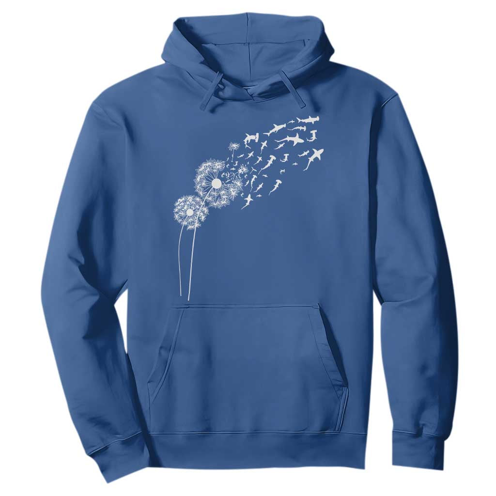 Shark Dandelion Flower for Ocean Wildlife Lover Hoodie TS11 Royal Blue Print Your Wear