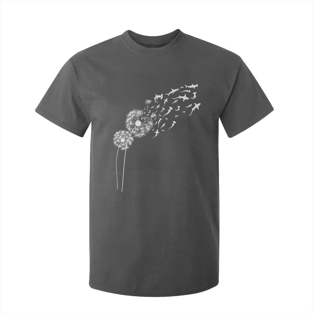 Shark Dandelion Flower for Ocean Wildlife Lover T Shirt For Kid TS11 Dark Heather Print Your Wear