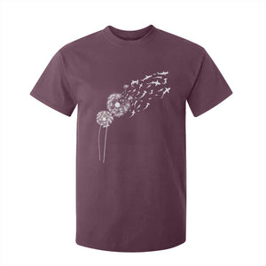 Shark Dandelion Flower for Ocean Wildlife Lover T Shirt For Kid TS11 Maroon Print Your Wear