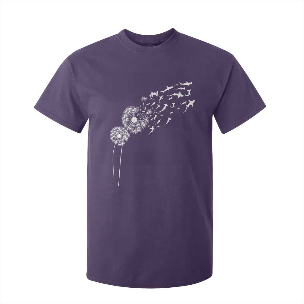 Shark Dandelion Flower for Ocean Wildlife Lover T Shirt For Kid TS11 Purple Print Your Wear