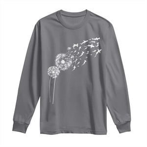 Shark Dandelion Flower for Ocean Wildlife Lover Long Sleeve Shirt TS11 Charcoal Print Your Wear