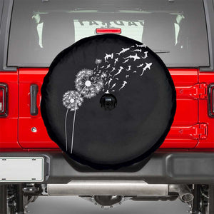 Shark Dandelion Flower for Ocean Wildlife Lover Spare Tire Cover TS11 Black Print Your Wear