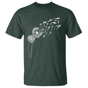 Shark Dandelion Flower for Ocean Wildlife Lover T Shirt TS11 Dark Forest Green Print Your Wear