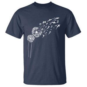 Shark Dandelion Flower for Ocean Wildlife Lover T Shirt TS11 Navy Print Your Wear