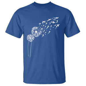 Shark Dandelion Flower for Ocean Wildlife Lover T Shirt TS11 Royal Blue Print Your Wear