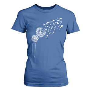 Shark Dandelion Flower for Ocean Wildlife Lover T Shirt For Women TS11 Royal Blue Print Your Wear