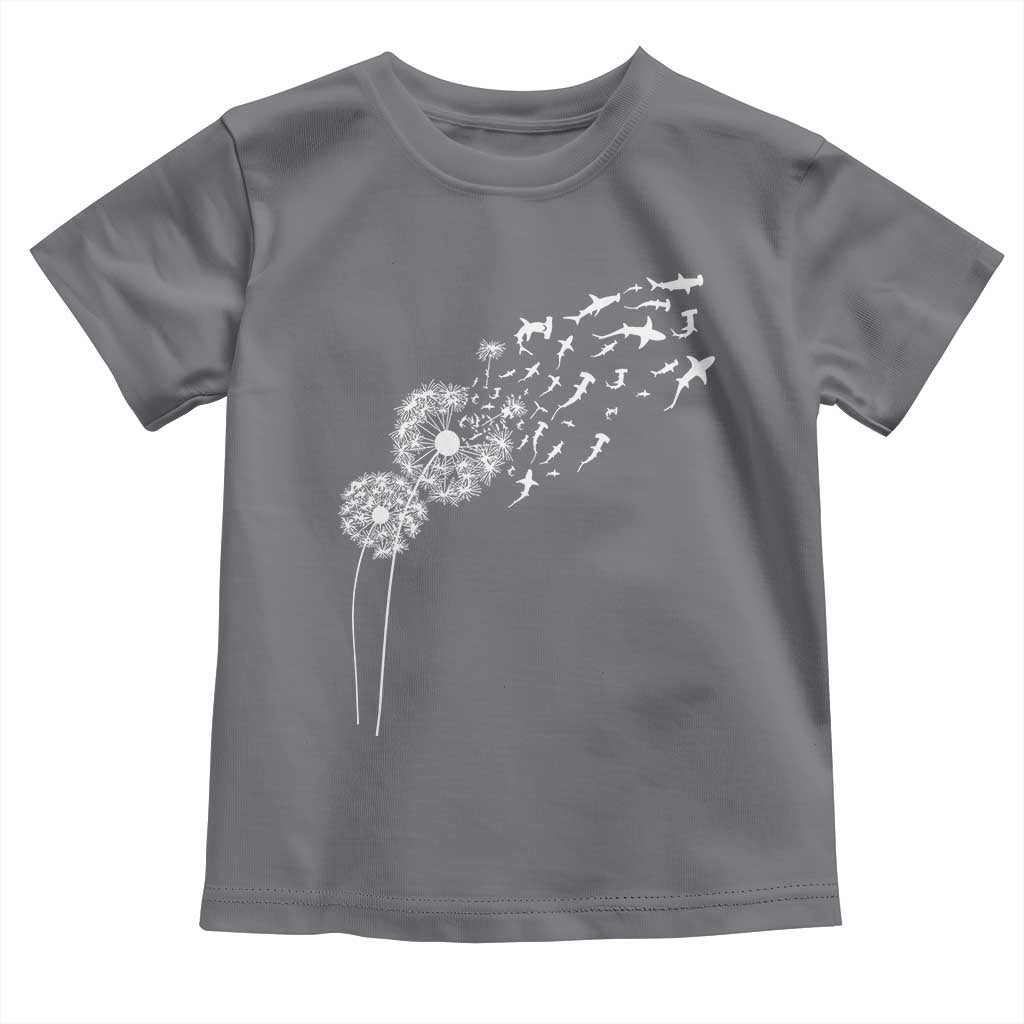 Shark Dandelion Flower for Ocean Wildlife Lover Toddler T Shirt TS11 Charcoal Print Your Wear