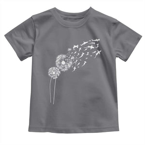 Shark Dandelion Flower for Ocean Wildlife Lover Toddler T Shirt TS11 Charcoal Print Your Wear