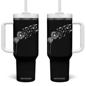 Shark Dandelion Flower for Ocean Wildlife Lover Tumbler With Handle TS11 One Size: 40 oz Black Print Your Wear