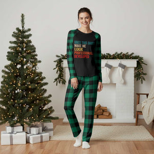 Does This Shirt Make Me Look Professionally Developed Plaid Pajama Set Retro Funny Sarcastic