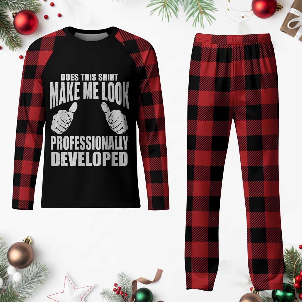 Funny Does This Shirt Make Me Look Professionally Developed Plaid Pajama Set TS11 Buffalo Plaid Print Your Wear