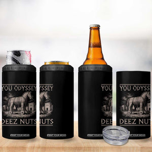 You Odyssey Deez Nuts Funny Trojan Horse 4 in 1 Can Cooler Tumbler Inappropriate Adult Humor Ancient Greek