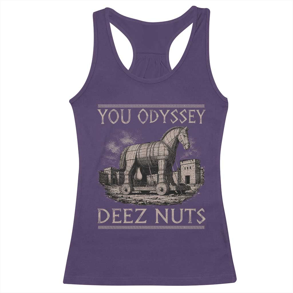 You Odyssey Deez Nuts Funny Trojan Horse Racerback Tank Top Inappropriate Adult Humor Ancient Greek TS11 Purple Print Your Wear