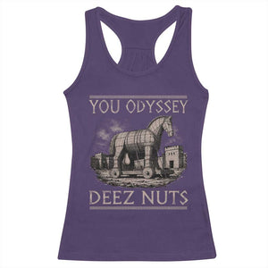 You Odyssey Deez Nuts Funny Trojan Horse Racerback Tank Top Inappropriate Adult Humor Ancient Greek TS11 Purple Print Your Wear