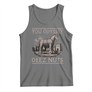 You Odyssey Deez Nuts Funny Trojan Horse Tank Top Inappropriate Adult Humor Ancient Greek TS11 Black Heather Print Your Wear