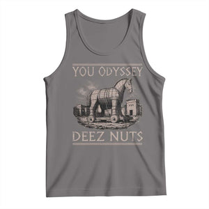 You Odyssey Deez Nuts Funny Trojan Horse Tank Top Inappropriate Adult Humor Ancient Greek TS11 Deep Heather Print Your Wear