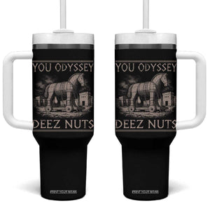 You Odyssey Deez Nuts Funny Trojan Horse Tumbler With Handle Inappropriate Adult Humor Ancient Greek