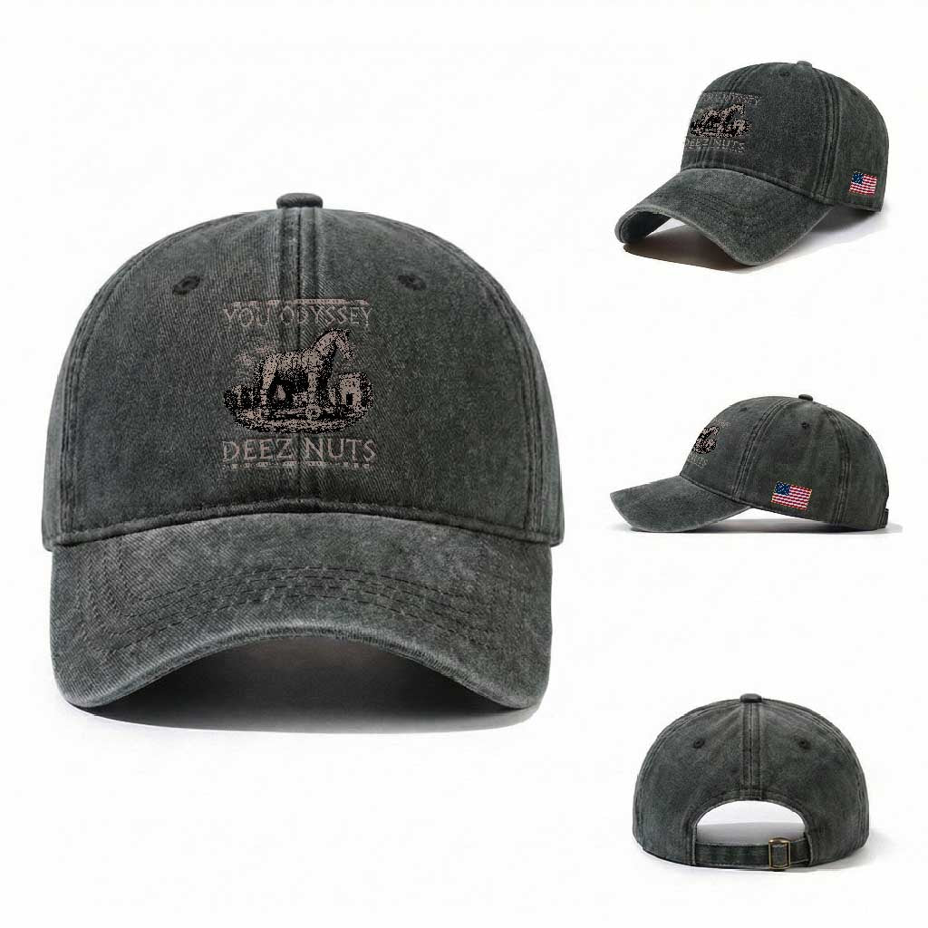 You Odyssey Deez Nuts Funny Trojan Horse Washed Cotton Baseball Cap Inappropriate Adult Humor Ancient Greek