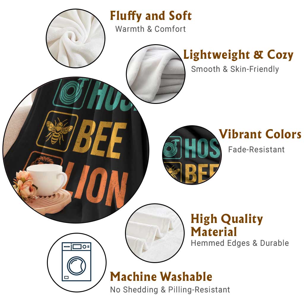Hose Bee Lion Funny Meme Word Pun Retro Throw Blanket
