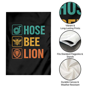 Hose Bee Lion Funny Meme Word Pun Retro Garden Flag