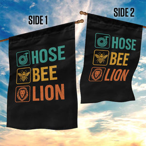 Hose Bee Lion Funny Meme Word Pun Retro Garden Flag