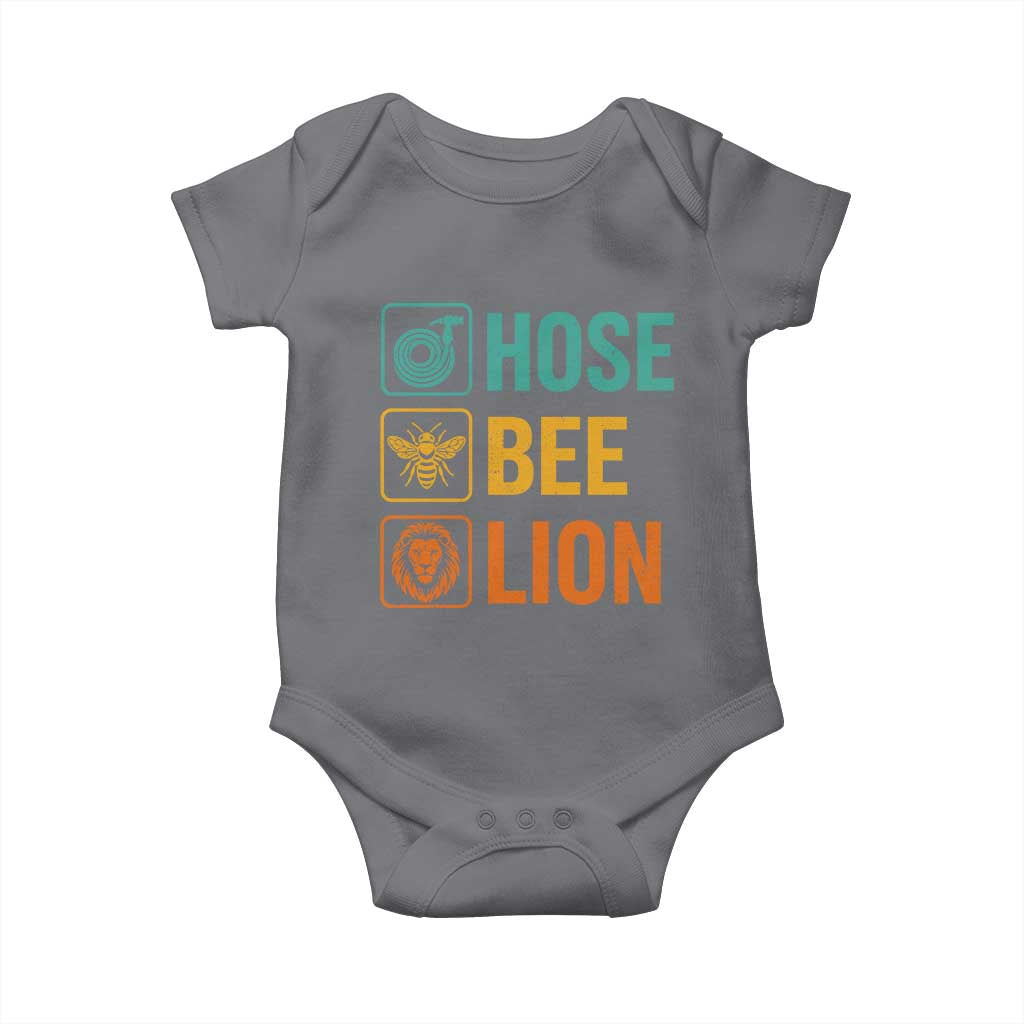 Hose Bee Lion Funny Meme Word Pun Retro Baby Onesie