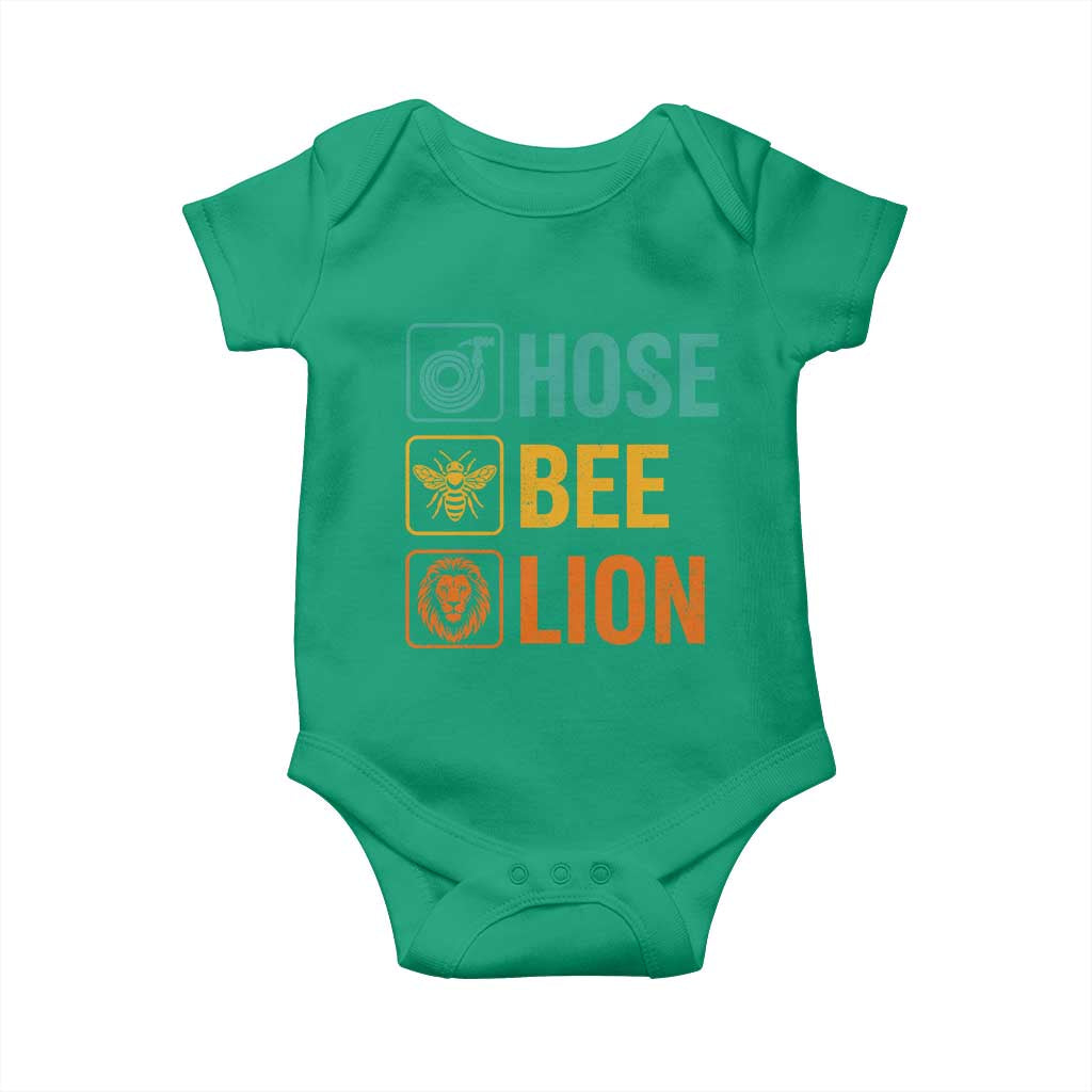 Hose Bee Lion Funny Meme Word Pun Retro Baby Onesie