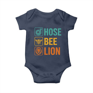 Hose Bee Lion Funny Meme Word Pun Retro Baby Onesie