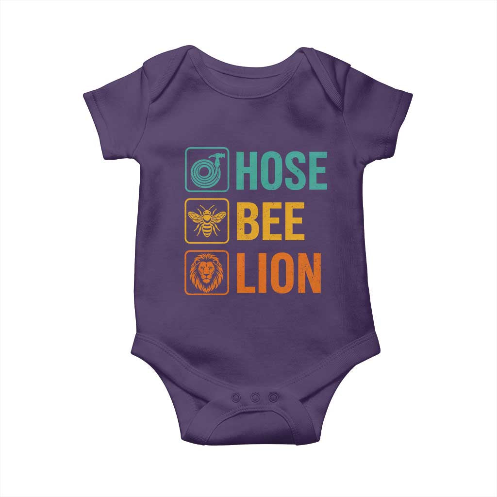 Hose Bee Lion Funny Meme Word Pun Retro Baby Onesie
