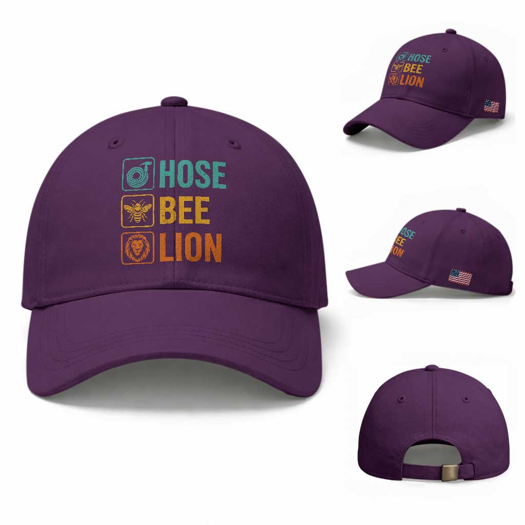 Hose Bee Lion Funny Meme Word Pun Retro Baseball Cap