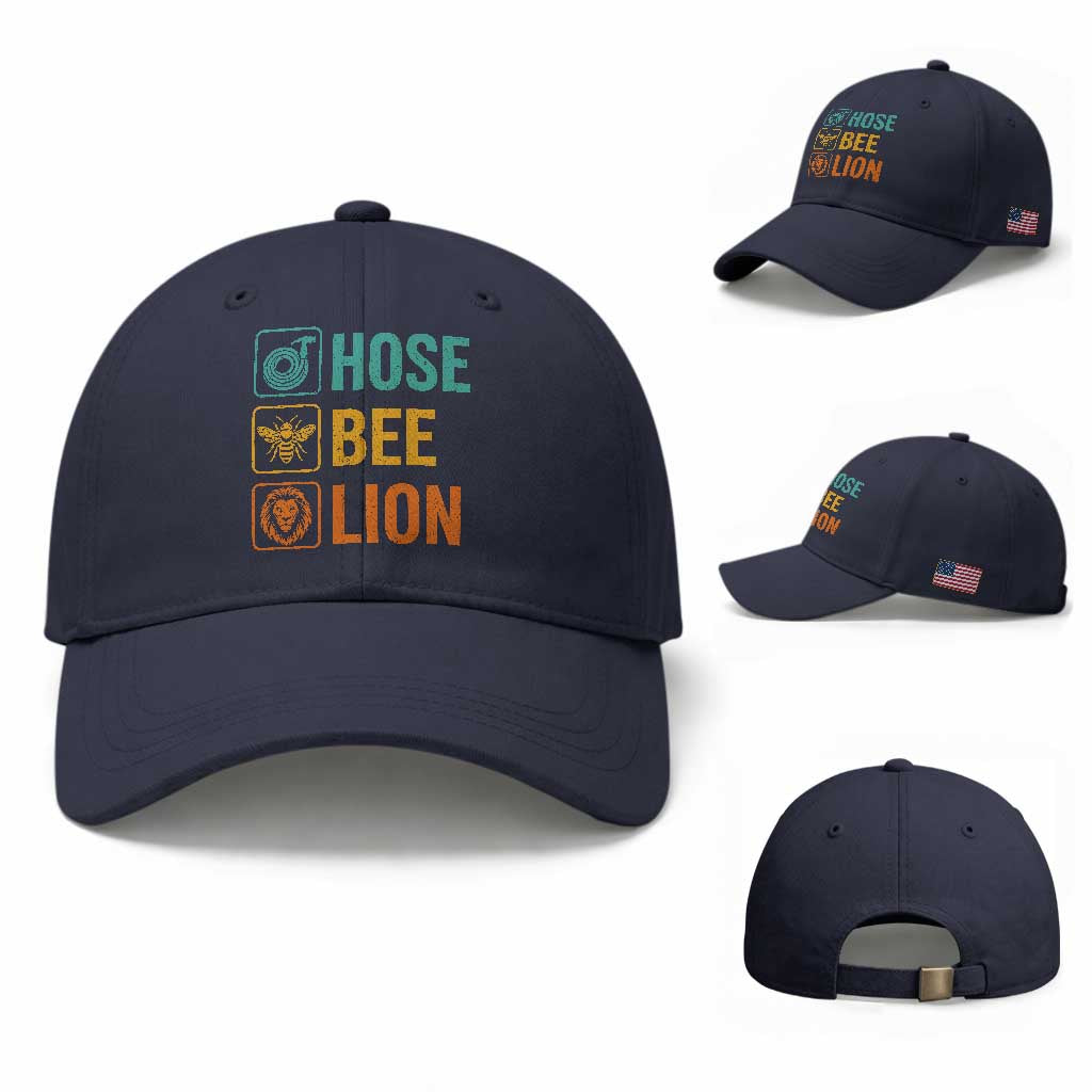 Hose Bee Lion Funny Meme Word Pun Retro Baseball Cap