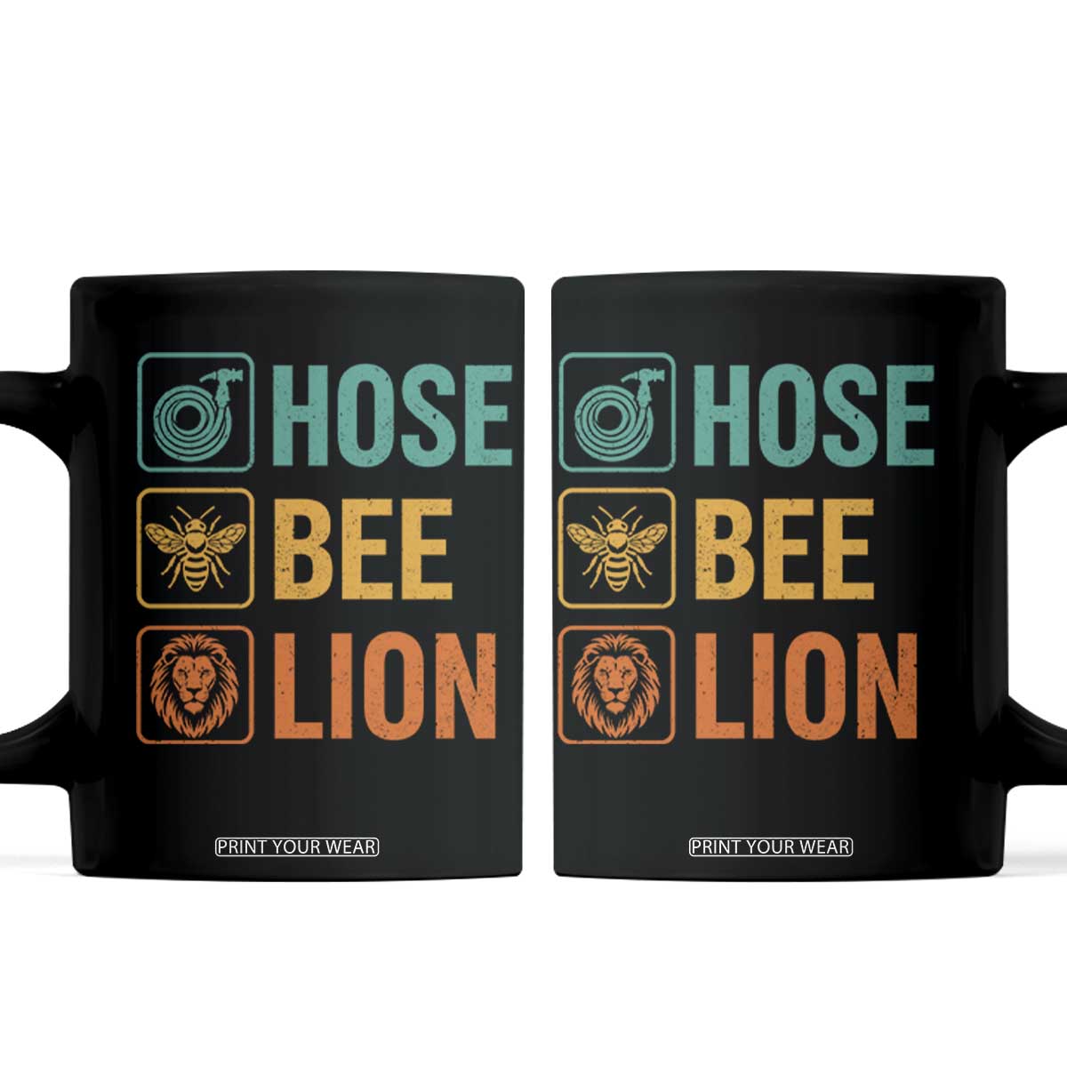 Hose Bee Lion Funny Meme Word Pun Retro Coffee Mug