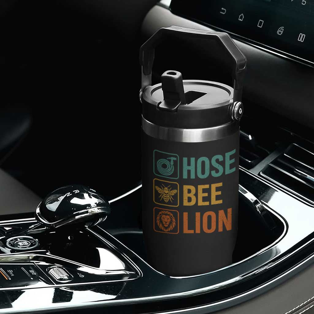 Hose Bee Lion Funny Meme Word Pun Retro Flip Straw Tumbler