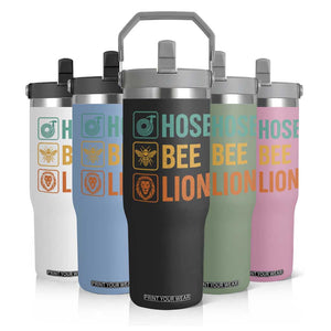 Hose Bee Lion Funny Meme Word Pun Retro Flip Straw Tumbler