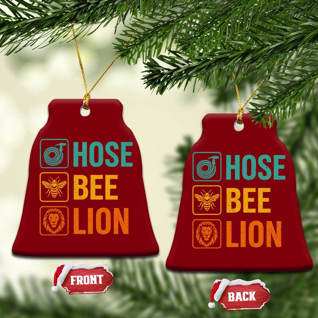 Hose Bee Lion Funny Meme Word Pun Retro Ceramic Ornament